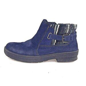 Earth Origins Womens Water Repellent Navy Suede Ankle Boots Shoes US 9M EUC